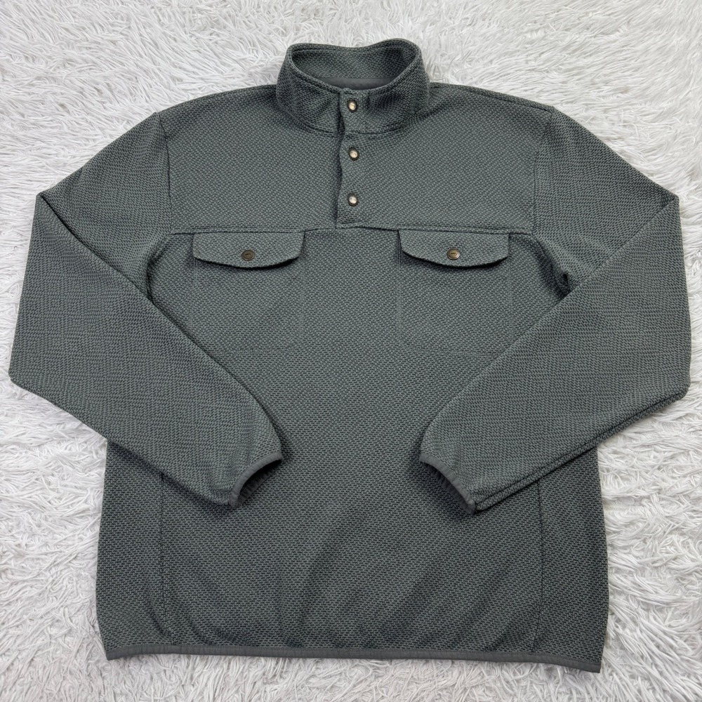 Taylor Stitch Jacket Mens 42 Large Slate Gid Fleece Pack Pullover Pockets Snap L